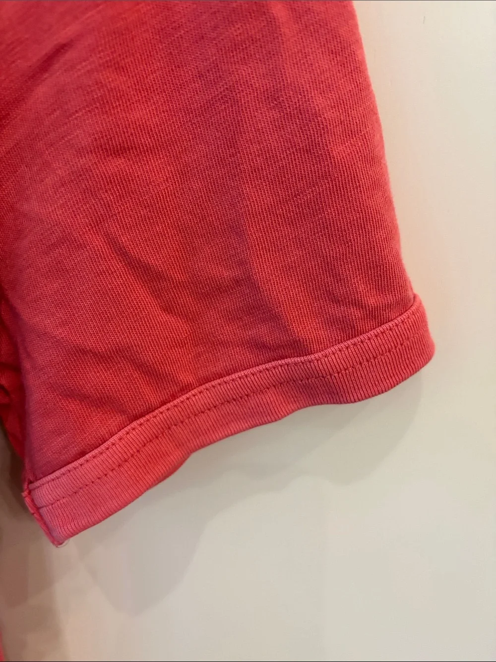 J. Crew Coral Red Short-Sleeve Henley Polo